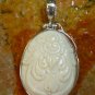 Silver and Carved Bone Tribal Flower Pendant BP-177-KT