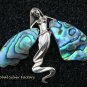 Large 925 Silver Fairy Angel Paua Shell Pendant Brooch BC-175-PS