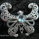 925 Silver Blue Topaz Butterfly Brooch BC-125-KT