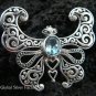 925 Silver Blue Topaz Butterfly Brooch BC-125-KT