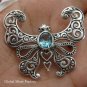 925 Silver Blue Topaz Butterfly Brooch BC-125-KT