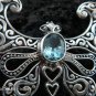 925 Silver Blue Topaz Butterfly Brooch BC-125-KT