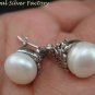 Sterling Silver Flower & Crown Pearl Earrings ER-723-KA