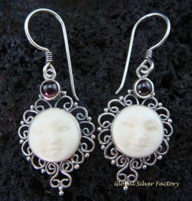 925 Silver Garnet Goddess Earrings GDE-773-NY