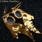 Gold Plated Lapis Leaf Earrings GPE-123-NY
