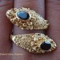 Silver & 22kt Gold Plated Garnet Snake Ring GPR-123-KA