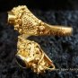 Silver & 22kt Gold Plated Garnet Snake Ring GPR-123-KA