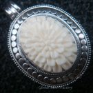 Sterling Silver & Hand Carved Cow Bone Locket Pendant LP-230-KA