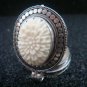 Sterling Silver & Hand Carved Cow Bone Locket Pendant LP-230-KA