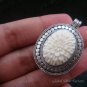Sterling Silver & Hand Carved Cow Bone Locket Pendant LP-230-KA