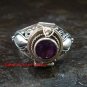 Bali Sterling Silver Round Amethyst Cut Poison/Keepsake Locket Ring LR-642-KT