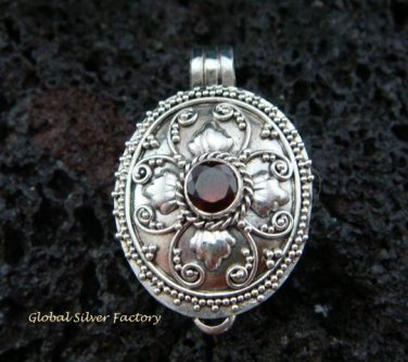 Sterling Silver Garnet Locket Pendant LP-180-KT