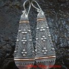 Extra Large Bali Traditional 22kt Gold Accent & Sterling Silver Earrings GPE-120-KT