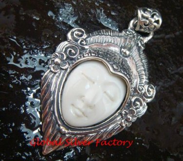 Sterling Silver Bali Face Goddess Pendant GDP-1162-PS