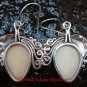 Hand Made Sterling Silver Face Ox Bone Earrings GDE-1157-NY
