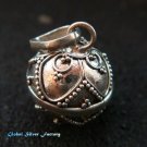 Silver Leaf Design 12mm Chime Ball Pendant CH-324-KT