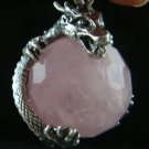 Sterling Silver Dragon & Rose Quartz Healing Pendant SP-688-KA