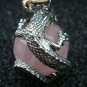 Sterling Silver Dragon & Rose Quartz Healing Pendant SP-688-KA