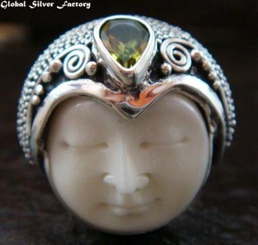 Sterling Silver Peridot Goddess Ring GDR-1077-PS