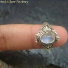 Silver and Rainbow Moonstone Locket Ring LR-705-KT