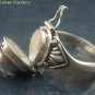 Silver and Rainbow Moonstone Locket Ring LR-705-KT
