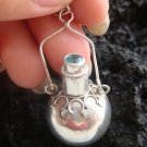 Sterling Silver Blue Topaz Perfume Bottle Pendant PP-132-KA