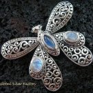 925 Silver Rainbow Moonstone Butterfly Brooch BC-162-KT