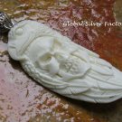 Silver Carved Skull and Eagle Pendant BP-207-KA