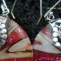 925 Silver Garnet & Shell Earrings ER-544-KT