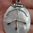 Sterling Silver White Shell Pendant SSP-153-PS