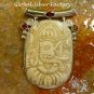 Silver and Garnet Carved Ganesh Pendant BP-173-KA
