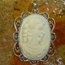 Sterling Silver Lady Cameo Pendant BP-174-KA