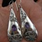 Large Silver Amethyst Bali Design Earrings ER-423-KT