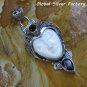 Silver and Garnet Carved Goddess Pendant GDP-1288-PS