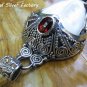 Silver and Garnet Carved Goddess Pendant GDP-1288-PS
