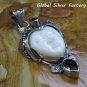 Silver and Garnet Carved Goddess Pendant GDP-1288-PS