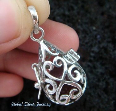 925 Silver Heart Design Harmony Ball HB-283-KT