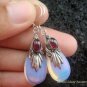 Silver Garnet & Opalite Teardrop Earrings SJ-130-KT