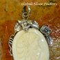 Silver and Blue Topaz Lady Cameo Pendant BP-179-KT