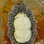 Sterling Silver Carved Bone Ganesh Pendant BP-181-KT