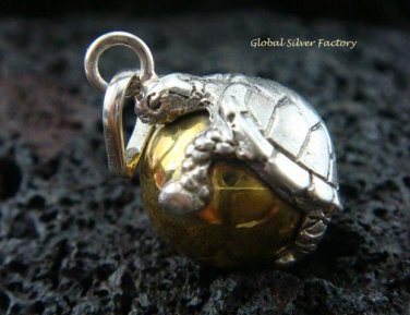 925 Silver Turtle Chime Ball Pendant 14mm CH-184-KT