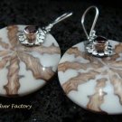 925 Silver Garnet & Shell Earrings ER-539-KT