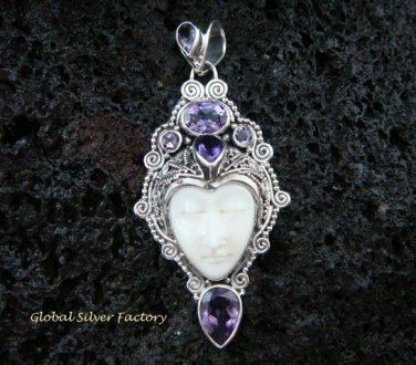 Sterling Silver & Six Amethyst Goddess Pendant GDP-867-PS