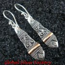 Sterling Silver Two Tones Traditional Bali Earrings GPE-121-KT