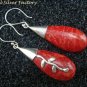 Sterling Silver and Red Coral Dangle Earrings ER-749-KA