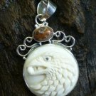 Sterling Silver Animal Totem Eagle Animal Cameo Pendant with Jasper BP-187-KT