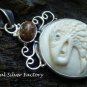 Sterling Silver Animal Totem Eagle Animal Cameo Pendant with Jasper BP-187-KT