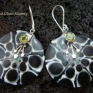 925 Silver Peridot & Shell Earrings ER-545-KT