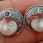 Sterling Silver Garnet Goddess Stud Earrings GDE-1098-PS