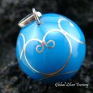 925 Silver Blue Chime Ball Pendant 20mm CH-267-KA